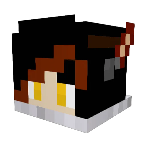 YuriRozen Minecraft avatar head, 3D render