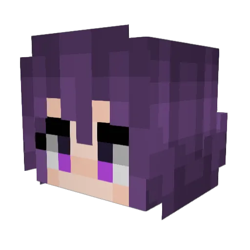 Yuriality Minecraft avatar head, 3D render