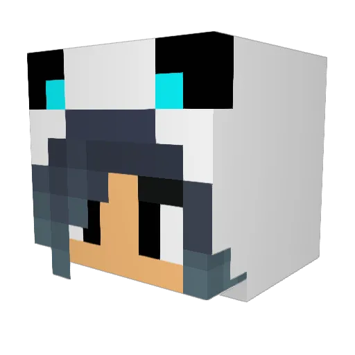 Yurielka Minecraft avatar head, 3D render