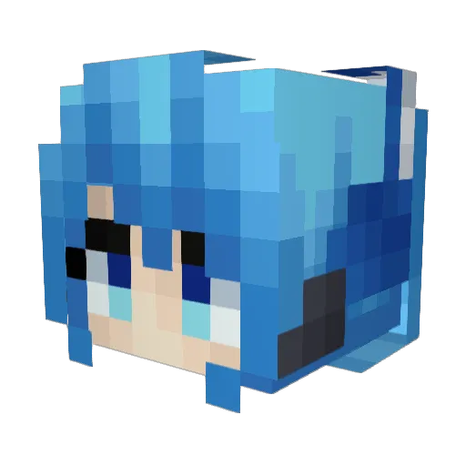 YurikoNya Minecraft avatar head, 3D render