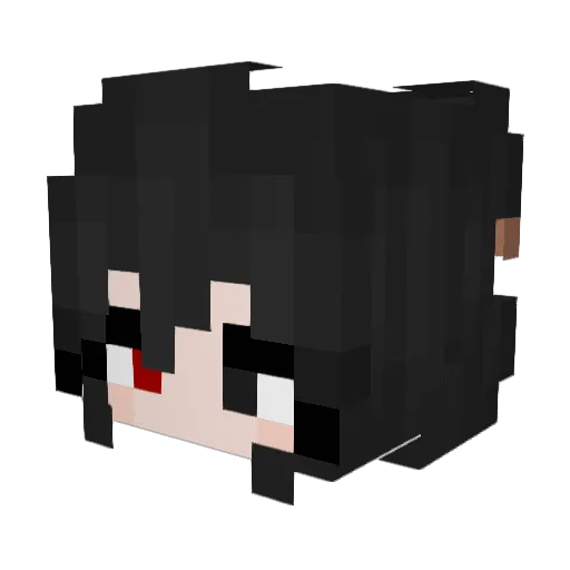 Yurisa_An Minecraft avatar head, 3D render