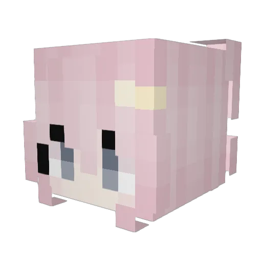 Yurisokawaii Minecraft avatar head, 3D render