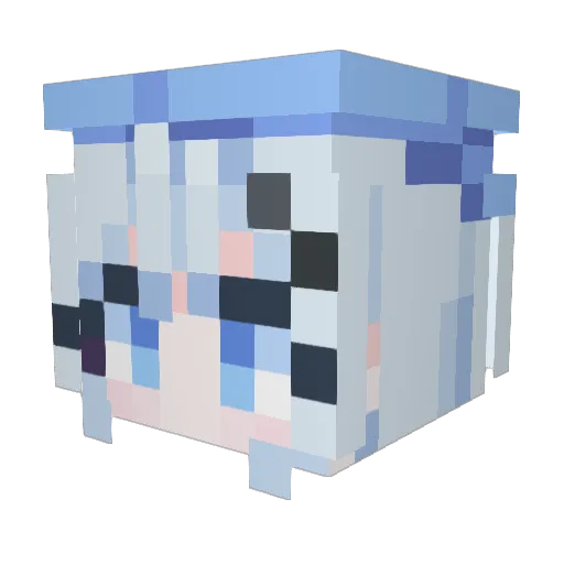Yuriwhale Minecraft avatar head, 3D render