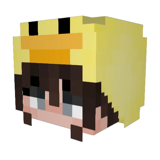 Yuru2020 Minecraft avatar head, 3D render