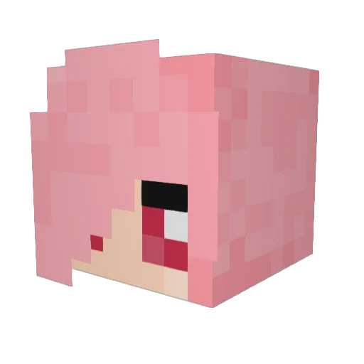 YuruAkarin Minecraft avatar head, 3D render