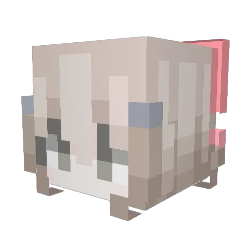 YuruChang Minecraft avatar head, 3D render