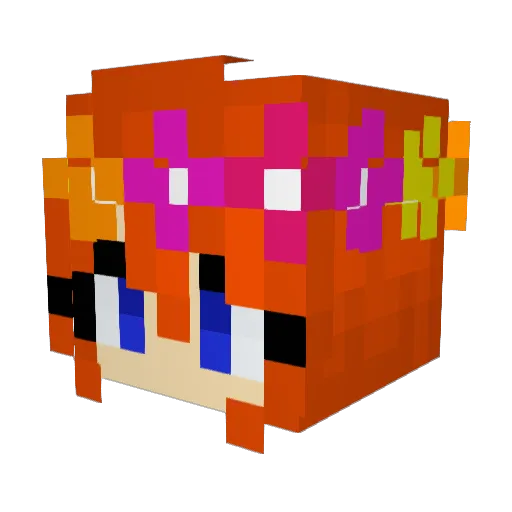 YuruNex Minecraft avatar head, 3D render