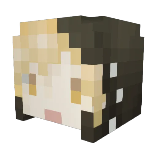 Yurusan Minecraft avatar head, 3D render