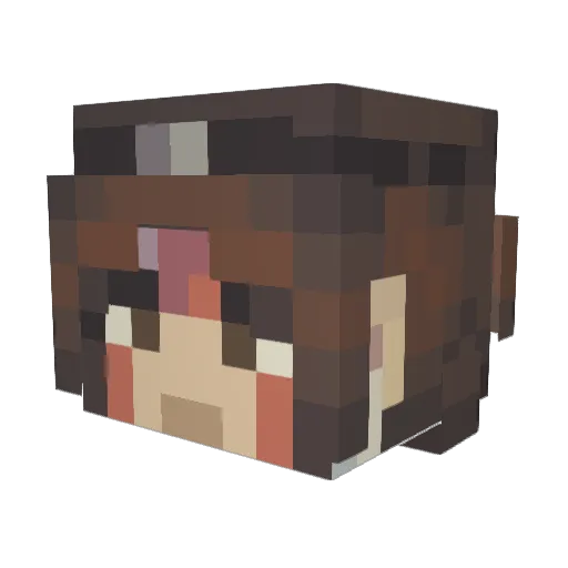 Yusako Minecraft avatar head, 3D render