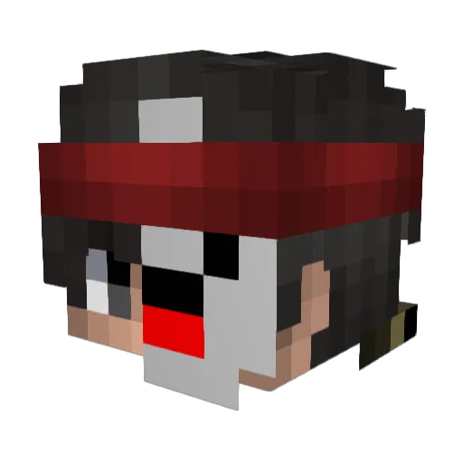 YuseiFudo Minecraft avatar head, 3D render