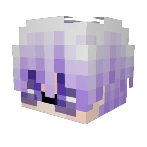 Yushumii Minecraft avatar head, 3D render