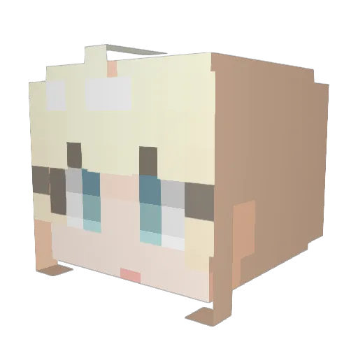 YusinKR Minecraft avatar head, 3D render