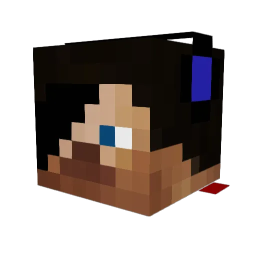Yuskikii Minecraft avatar head, 3D render