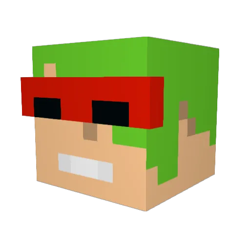 Yustass_ Minecraft avatar head, 3D render