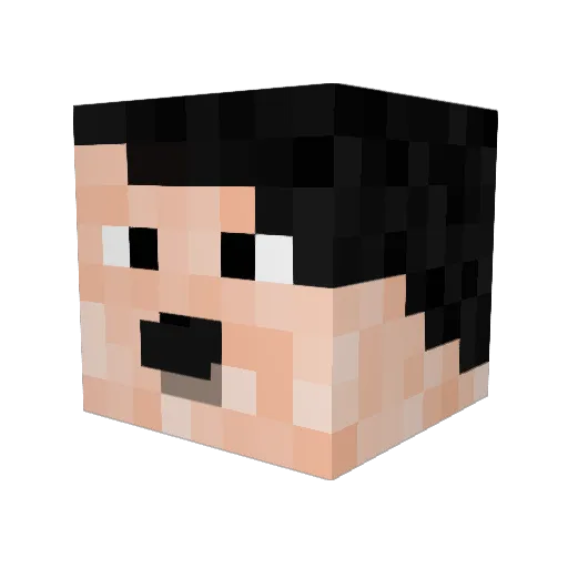 Yustio Minecraft avatar head, 3D render