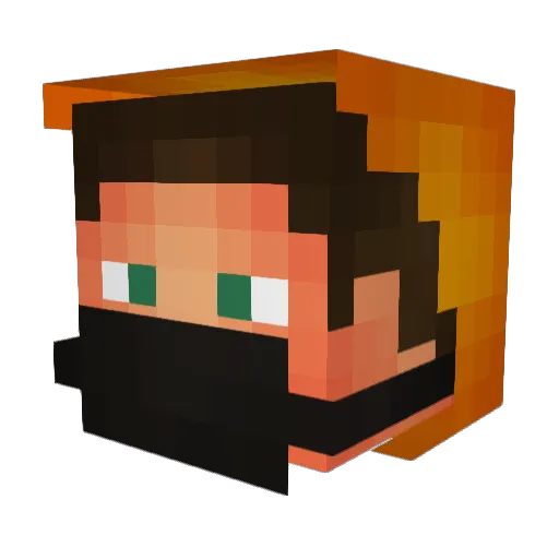 YusuFalse Minecraft avatar head, 3D render