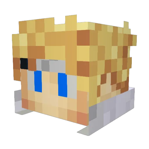 Yusuto_M Minecraft avatar head, 3D render