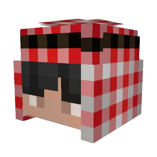 Yusyus Minecraft avatar head, 3D render