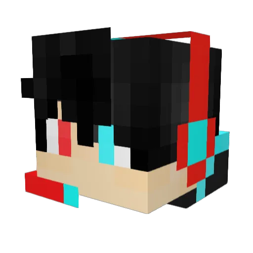 Yutaliaaa Minecraft avatar head, 3D render
