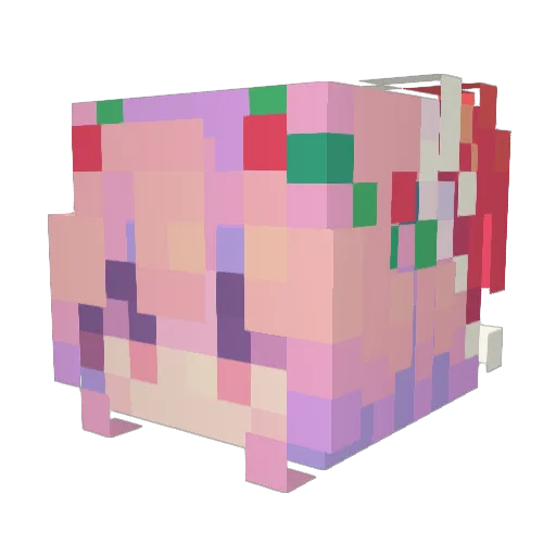 Yutomin Minecraft avatar head, 3D render