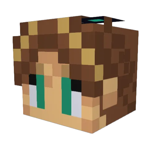 Yutsaki Minecraft avatar head, 3D render