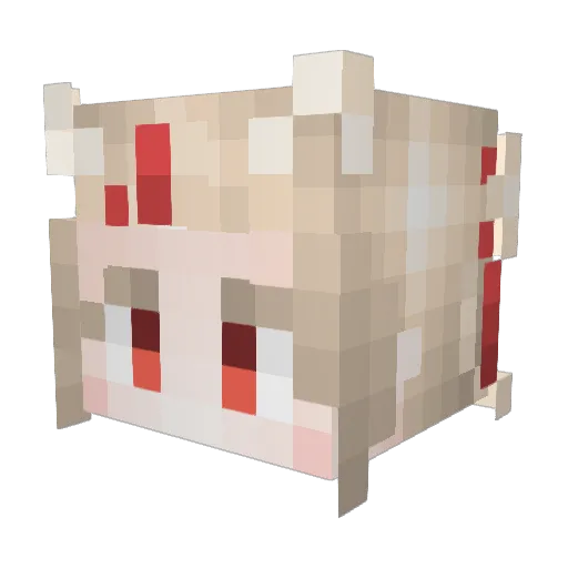 Yutsuzu_V Minecraft avatar head, 3D render