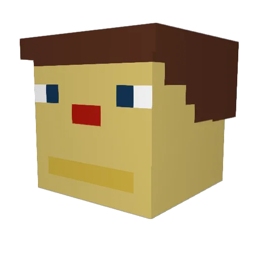 Yutthx Minecraft avatar head, 3D render