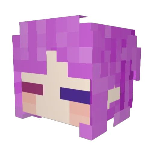 YuuCherry Minecraft avatar head, 3D render