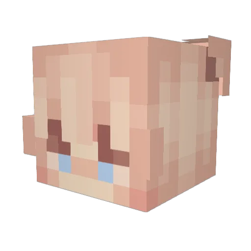 YuuHuu Minecraft avatar head, 3D render