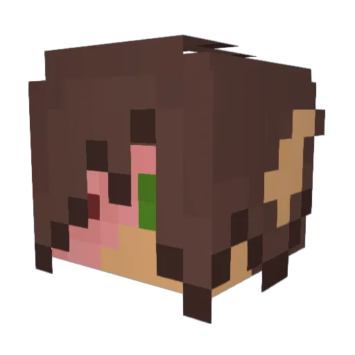 Yuucchas Minecraft avatar head, 3D render