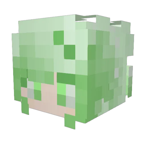 Yuucu Minecraft avatar head, 3D render