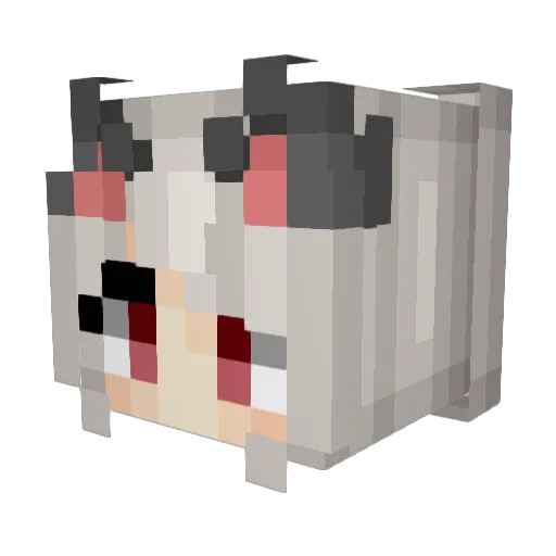 Yuudachil Minecraft avatar head, 3D render
