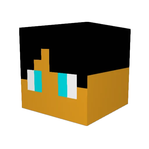Yuudin Minecraft avatar head, 3D render