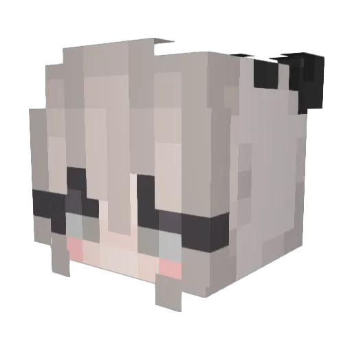 Yuugureno Minecraft avatar head, 3D render