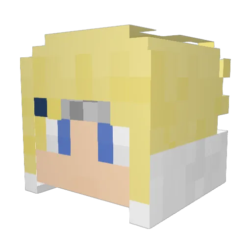 Yuuhi Minecraft avatar head, 3D render
