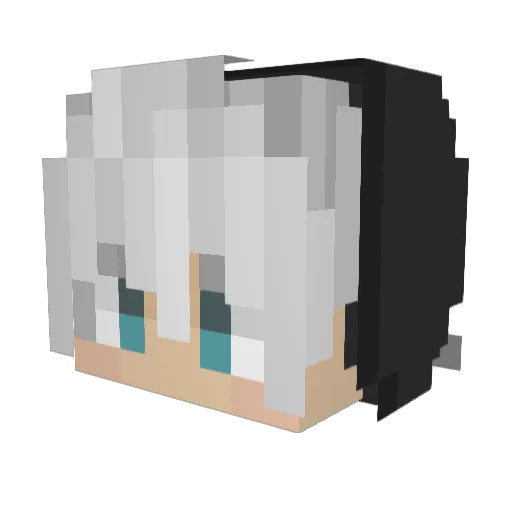 Yuuk1ty Minecraft avatar head, 3D render