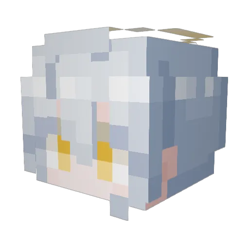 Yuuka_aa Minecraft avatar head, 3D render