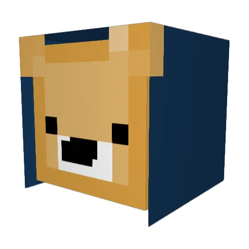 Yuukabi Minecraft avatar head, 3D render