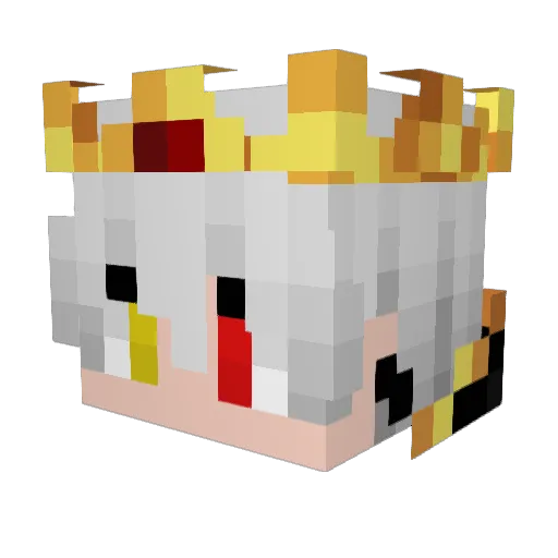 Yuukael Minecraft avatar head, 3D render