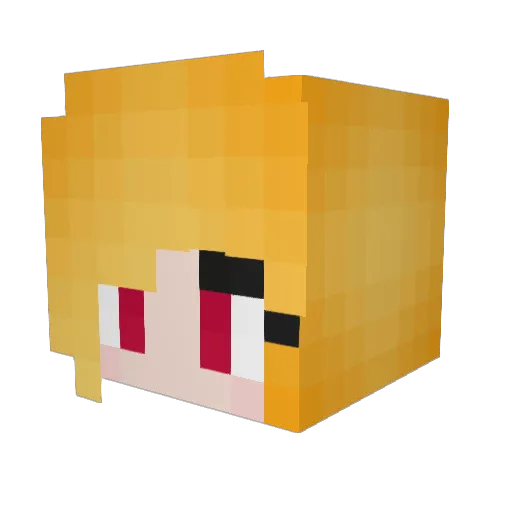 YuukiMikan Minecraft avatar head, 3D render