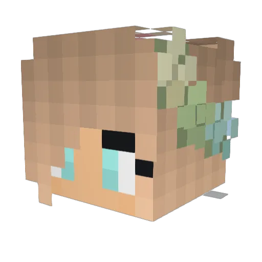 YuukiSenpaix Minecraft avatar head, 3D render