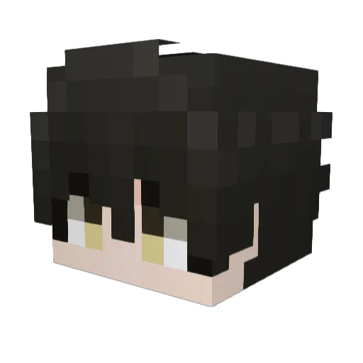 Yuukiha Minecraft avatar head, 3D render