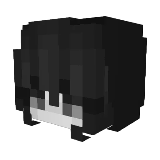 Yuukiio Minecraft avatar head, 3D render