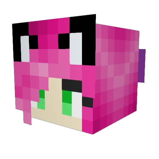 Yuukipuki Minecraft avatar head, 3D render