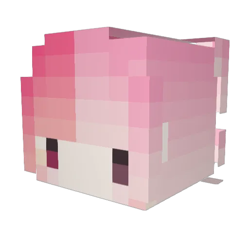 Yuukisan_JP Minecraft avatar head, 3D render