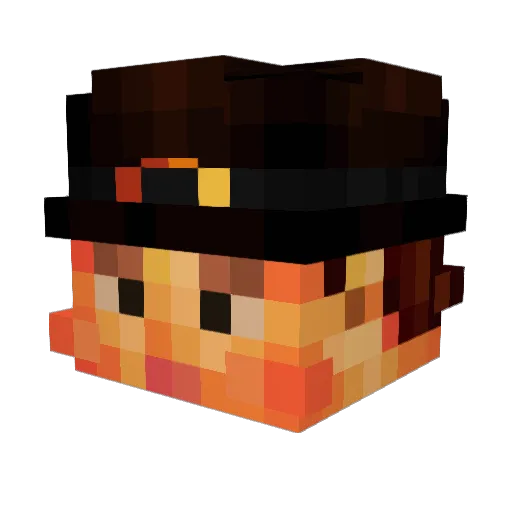 Yuukrup Minecraft avatar head, 3D render