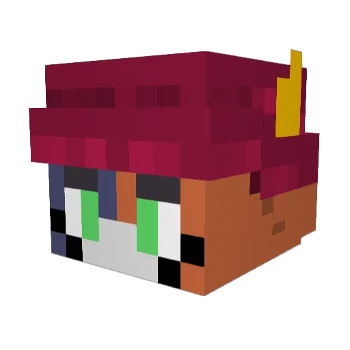 Yuukuulele Minecraft avatar head, 3D render
