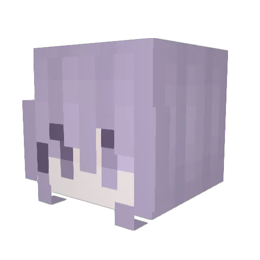YuumiLazy Minecraft avatar head, 3D render