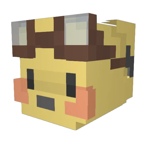 Yuumihosun Minecraft avatar head, 3D render