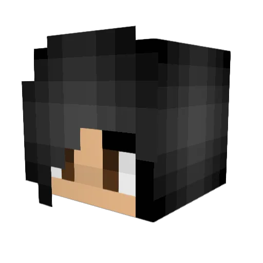 Yuumiika Minecraft avatar head, 3D render